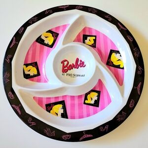 Vintage 90s FAO Schwarz Barbie large platter tray Zak Design plastic
